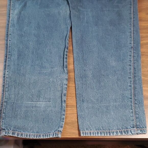 Platinum FUBU Fat Albert Denim Jeans Wide Leg Like Jnco Embroidered Pocket 34x34 - Picture 11 of 12